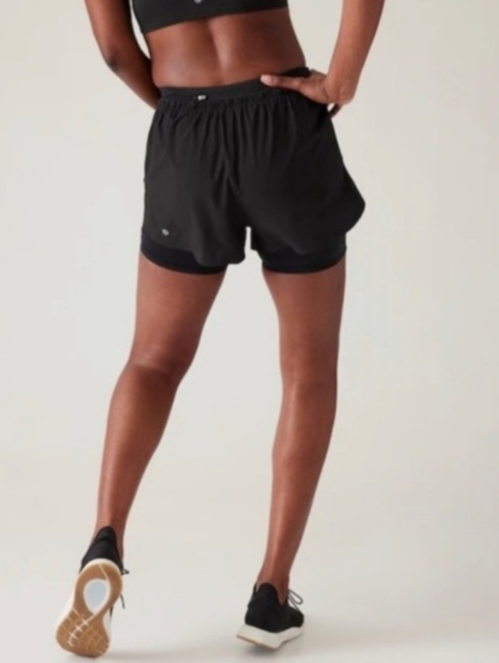 Athleta Black 2-in-1 Mile Marker Shorts S
